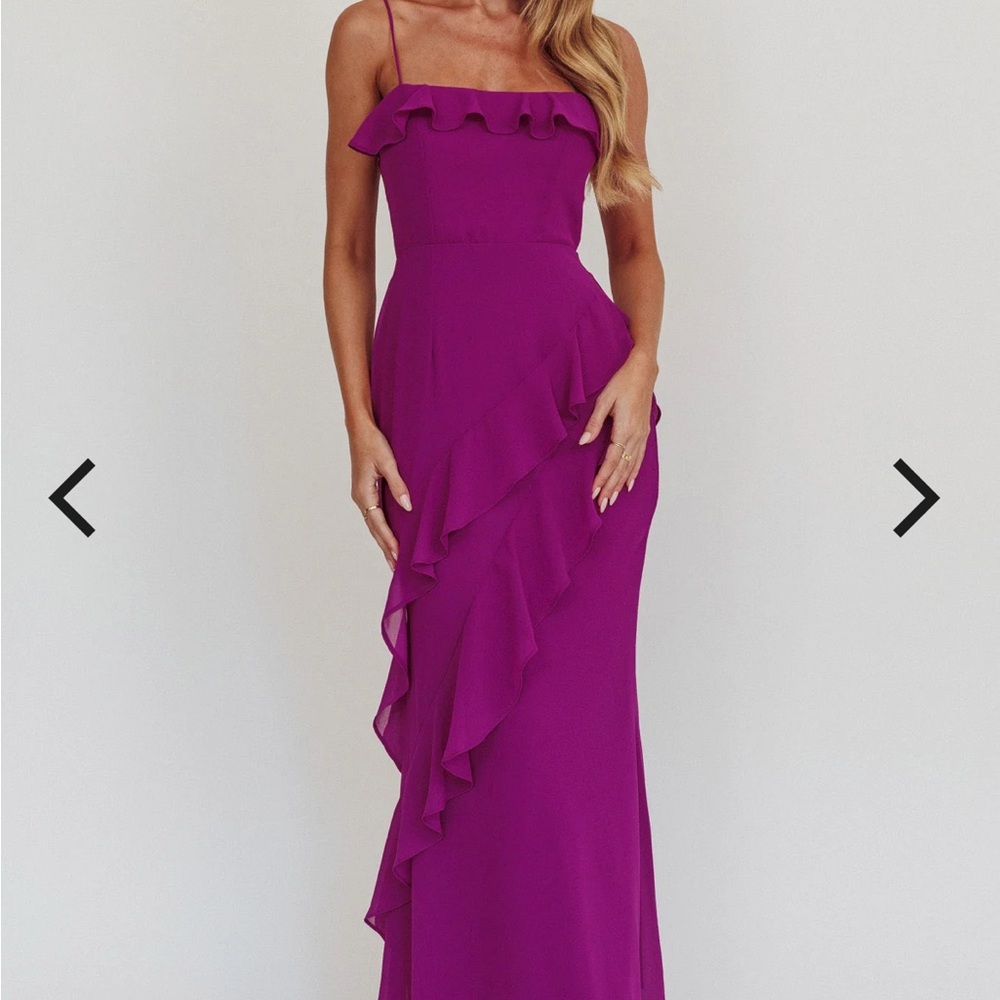 Selfie Leslie Magenta Asymmetrical Dress - Picture 2 of 6